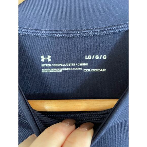 Under Armour Mens coldgear Long sleeve shirt Navy Size L - Picture 2 of 6